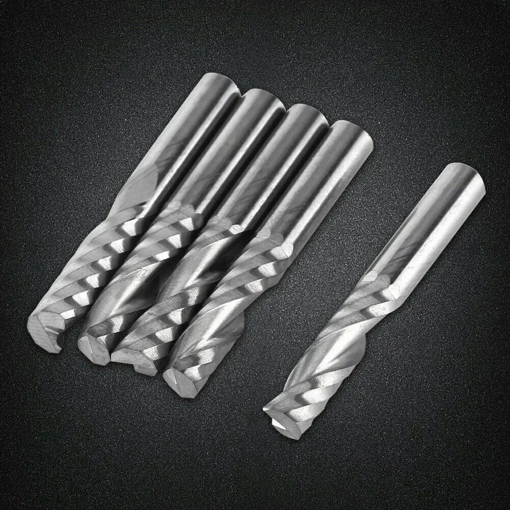 

5pcs End Mills 6mmx22mm Tungsten Carbide CNC Router Bits Single Flute Spiral Cutters Cutting Tools Accessories For Acrylic PVC