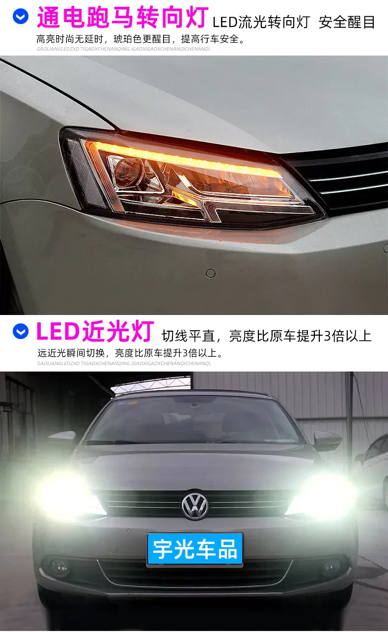 KOWELL автомобильный Стайлинг для vw 2012- jetta светодиодный фары для VW jetta MK6 все светодиодные передние фары Би-светодиодный объектив фары