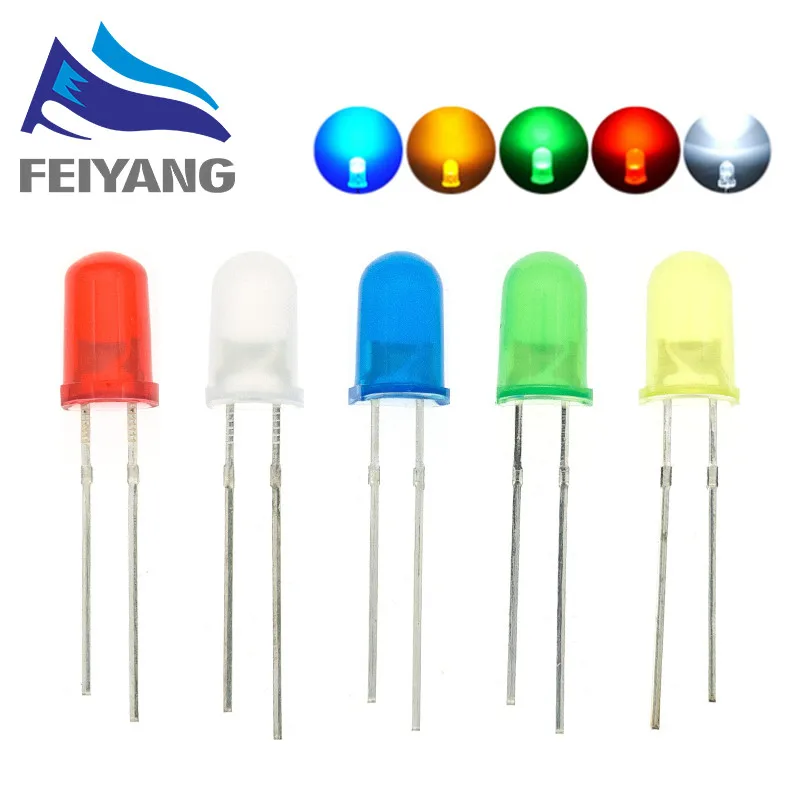 100 шт. прозрачный/Матовый круглый 5 мм супер яркий прозрачный зеленый красный