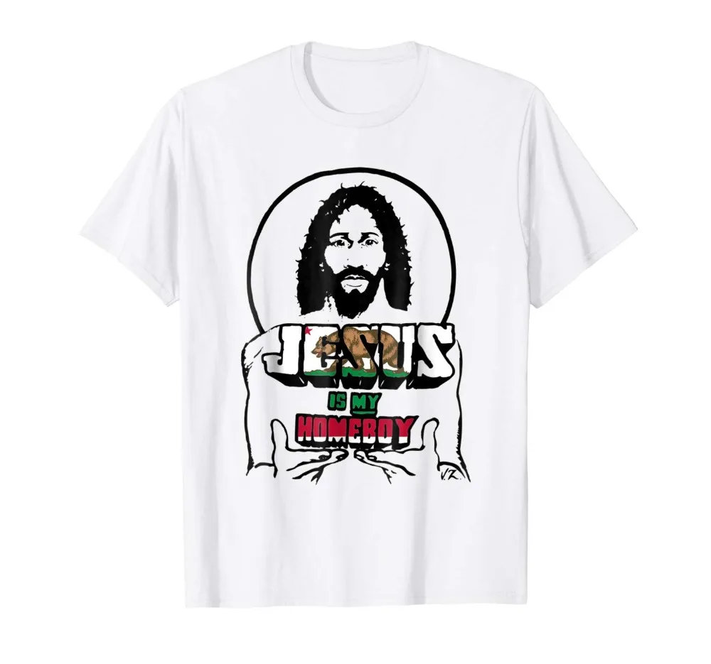 

Jesus Is My Homeboy California State Flag Edition T Shirt Men 2018 Brand Clothing Tees Casual Male Designing T Shirt Cheap T