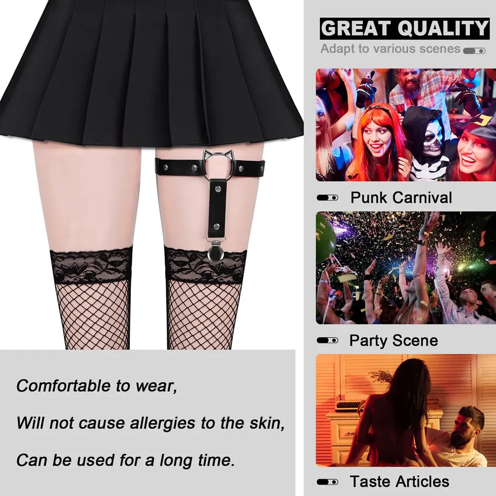 Сексуальные кожаные чулки с зажимом 1 шт. рандомный ремень в стиле Харадзюку