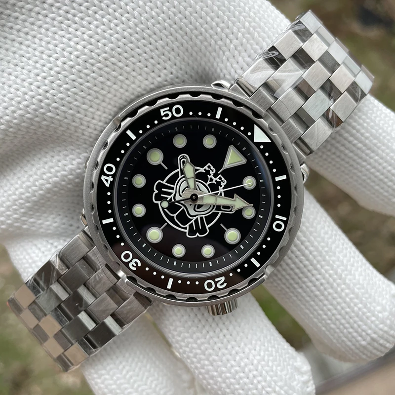 

Светящиеся механические наручные часы с механизмом NH35 из нержавеющей стали 316L SD1975P для дайвинга тунца, водонепроницаемость 300 м, Япония