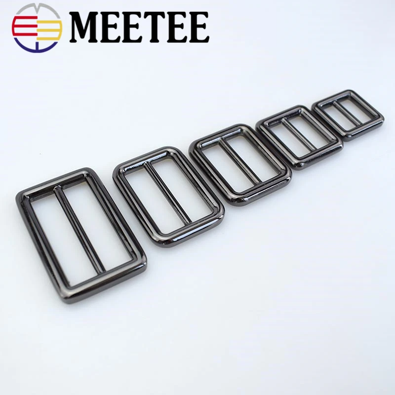 Комплект из 4 предметов Meetee 16/20/26/32/38/50 мм Тройная ползунок Отрегулируйте металлическими пряжками для рюкзак веб-ремень DIY сумка ремень кожаного изделия аксессуар