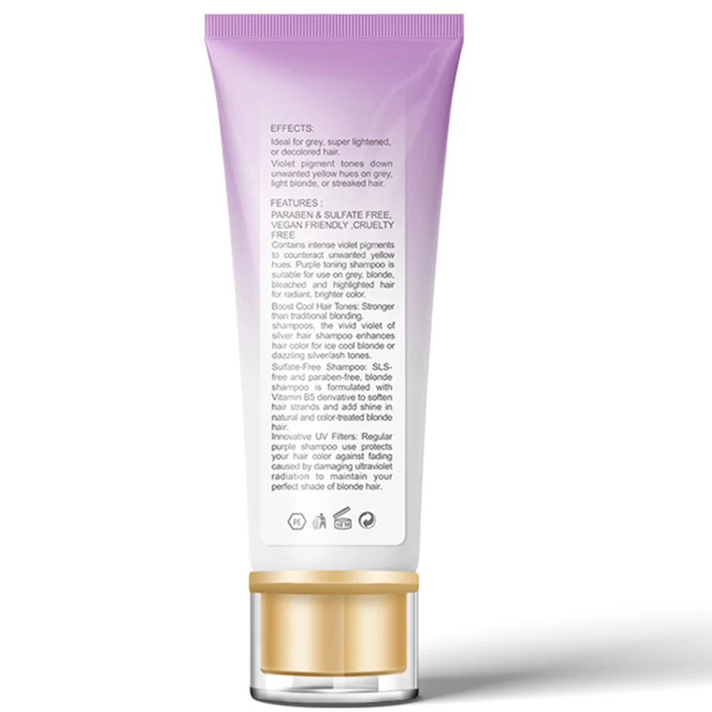 New 100ML Purple Hair Shampoo Removes yellow and brassy tones for silver Ash look Hairdressing Tools | Красота и здоровье