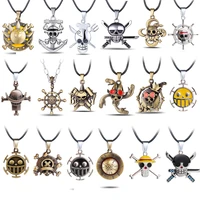 anime one piece necklaces skeleton luffy pirate skull metal pendant choker necklace men women jewelry souvenir gift