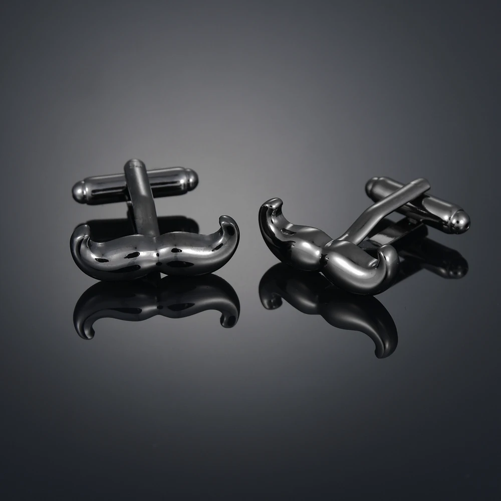 Модные черные запонки в форме бороды французская рубашка с длинным рукавом