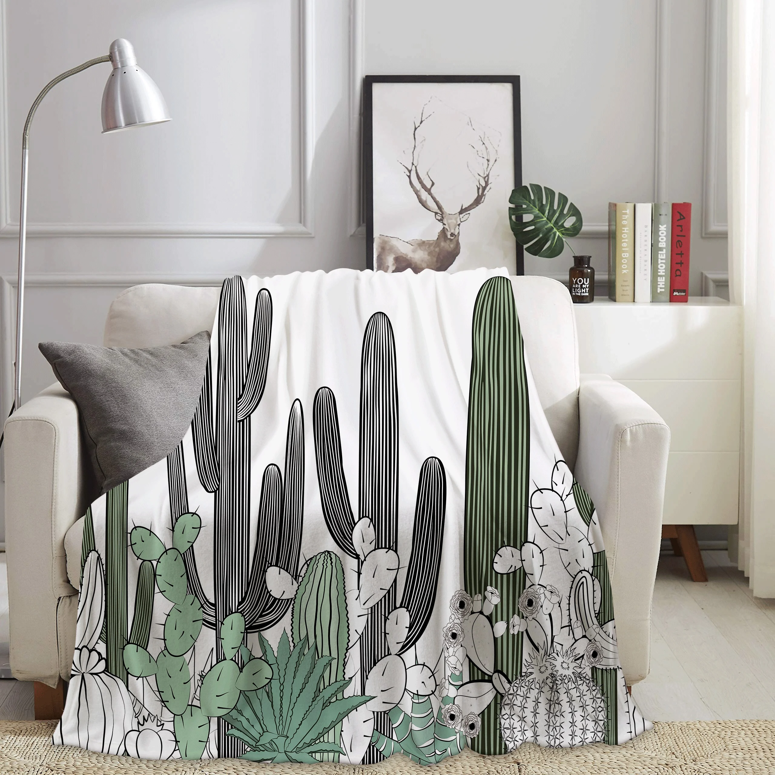 

Silstar Tex Green Blanket Catus Personalized Blanket Luxury Blankets For Beds 150X200Cm Baby Blanket High Qulaity Nap Sleep