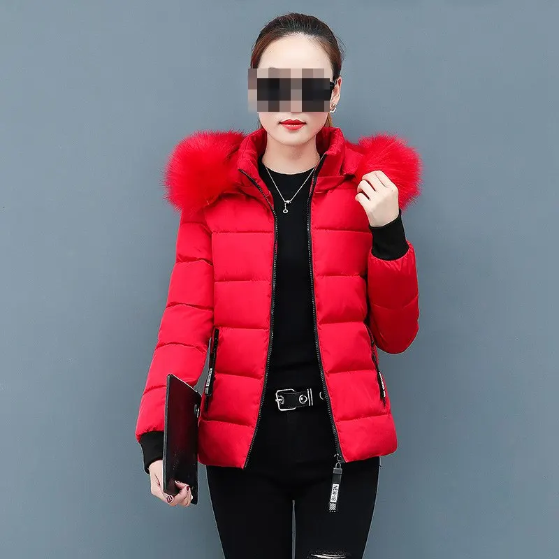 Fashion Women Winter Fur Hooded Coat Padded Quilted Puffer Bubble Warm Outwear Jacket