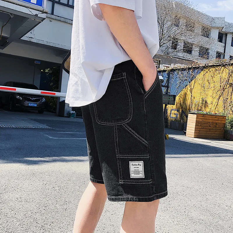 Solid Hole Knee Length Shorts Jeans Casual Fashion Men Short Denim Slim Homme Big Size | Мужская одежда
