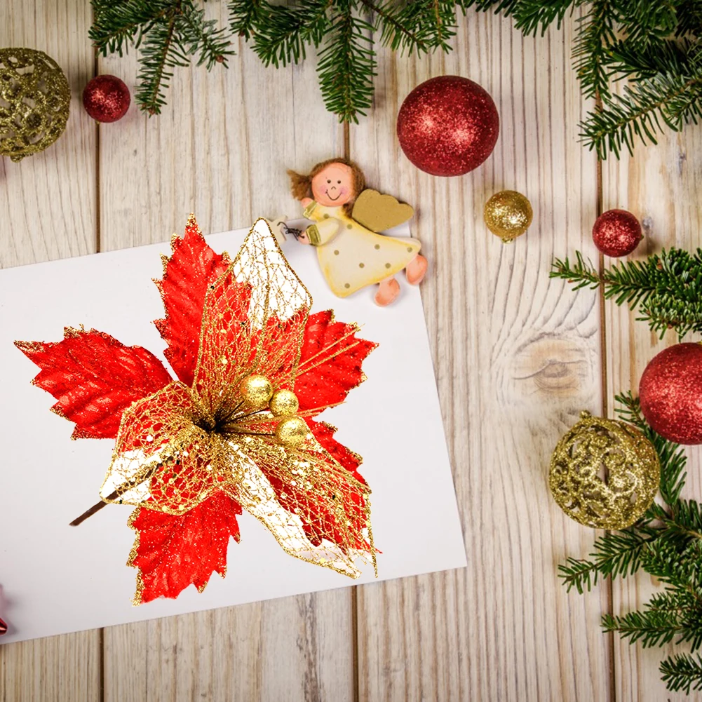 22 см DIY Искусственные Рождественские Цветы свадебное Моделирование цветы