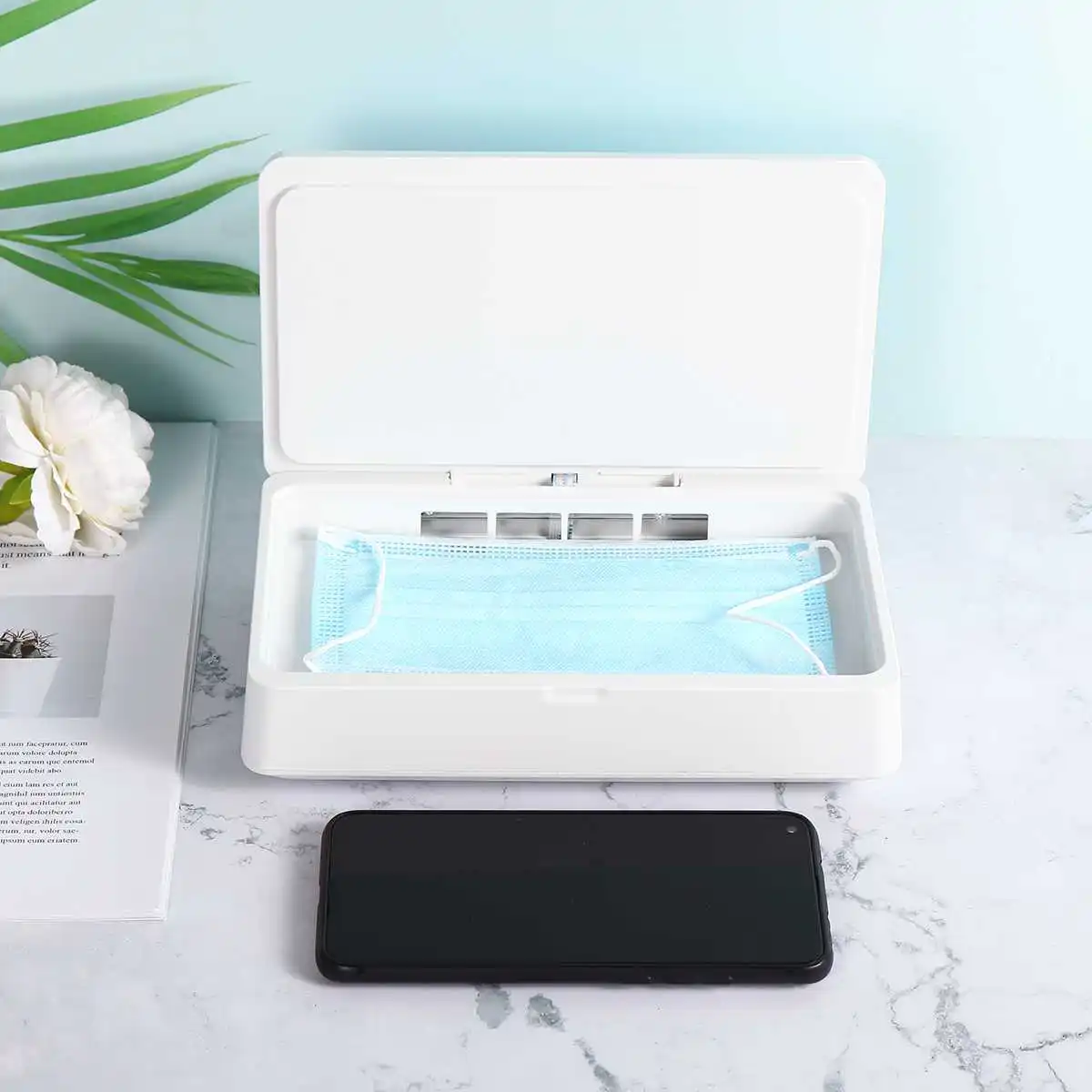 

UV Sterilizer Box Esterilizador Ultraviolet Ray Phone facemask Disinfection Cabinet for Jewelry Phone Sterilizer Voice Function