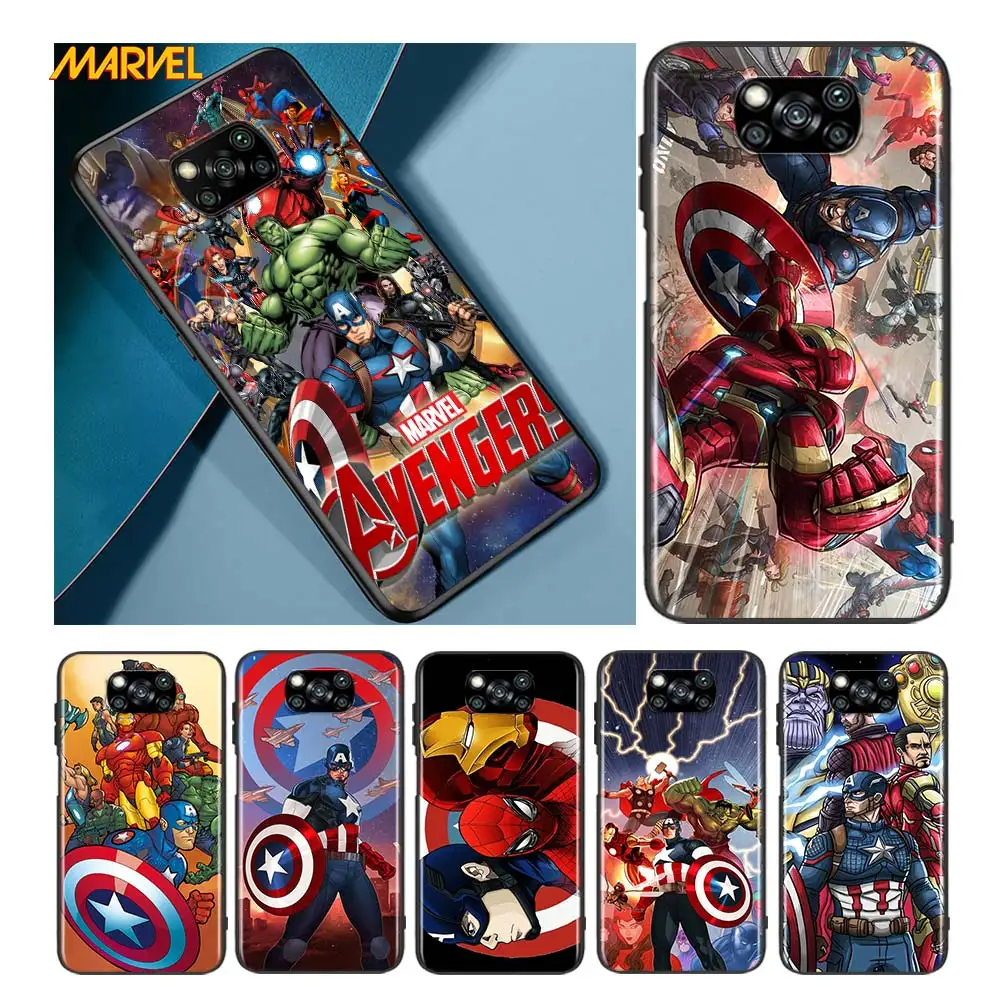 

Marvel Avengers for Xiaomi Poco X3 NFC X2 M3 M2 F2 F3 Pro C3 F1 A2 Lite Mix3 Play Silicone Soft Black Phone Case