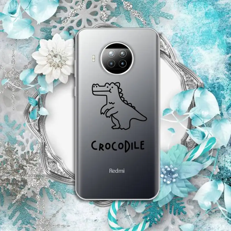 

Creative cute dinosaur interesting Phone Case Transparent for Xiaomi Redmi note 10 t 8 9 pro lite 11