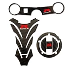 3D мотоцикл углеродная крышка бака наклейка на бак вилка тройное дерево верхний зажим наклейка для SUZUKI GSXR GSX-R1000 2003 2004 K3 K4