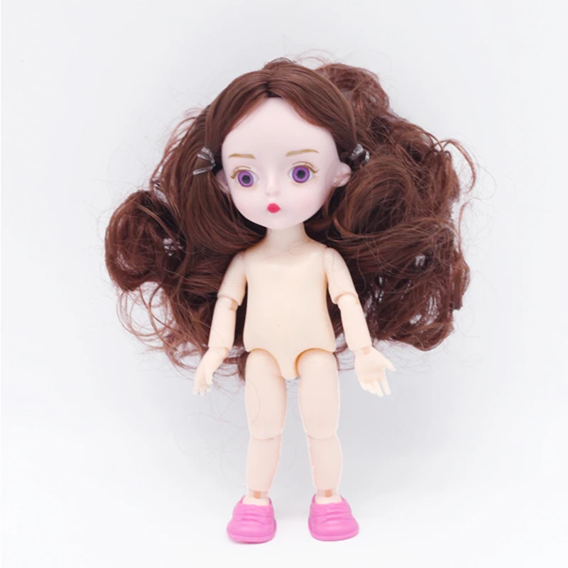 Новые фиолетовые глаза 13 подвижный шарнирной куклы игрушки мини 16 см BJD для