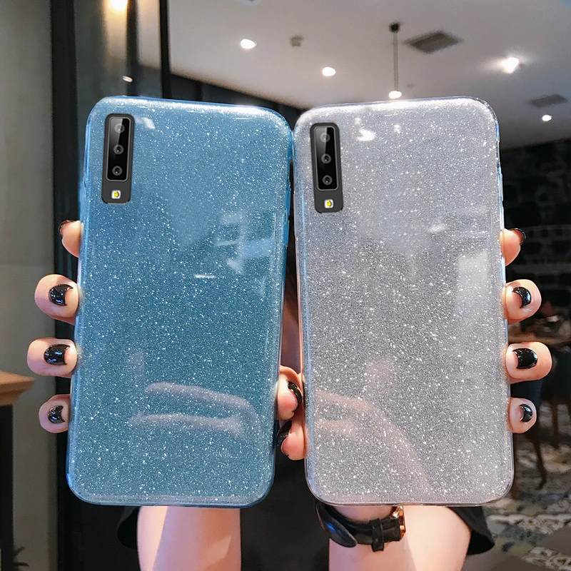 Glitter Flash powder three in one Phone Case For Samsung Galaxy J4 J6 Plus J8 J2 PRO 2018 j7 j5 2017 j730 Pro j3 2016 J7 MAX |