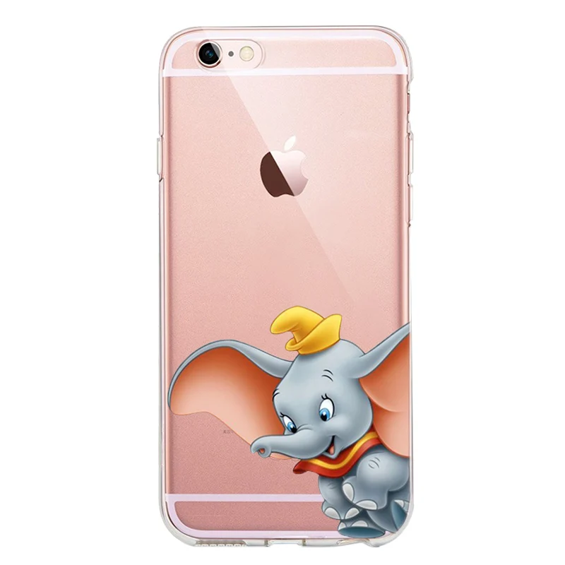 Хаки Силиконовый чехол с изображением животных Дамбо Винни для iPhone X XS MAX XR 8 7 6 6S Plus 5 5S SE XS MAX, чехол для телефона - Цвет: Хаки