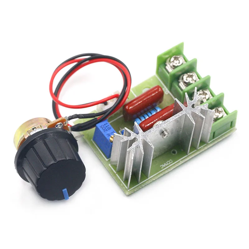 

AC 220V 2000W High Power SCR Voltage Regulator Dimming Dimmers Motor Speed Controller Governor Module W/ Potentiometer