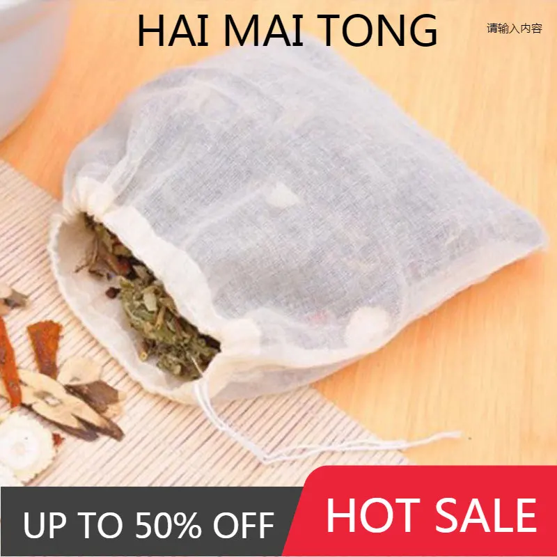 

Новый пустой чайный пакетик, пищевой Хлопковый мешок на шнурке, ситечко, чайный СПАЙС, отдельный фильтр для питья, принадлежности для чая, 50 ...