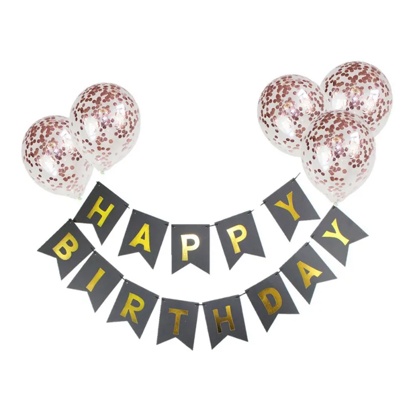 

С днем рождения, баннер, конфетти, воздушные шары, украшения для дня рождения, для мальчиков, девочек, детские сувениры для вечеринки