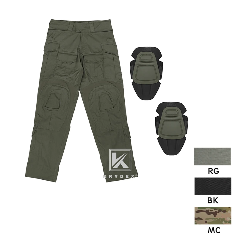 

KRYDEX G3 Battlefield Combat Trousers For Military Hunting CP Style Tactical Assault BDU Uniform Pants With Knee Pads