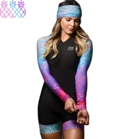 2022 team triathlon suit cycling jersey skinsuit women long sleeved bike bodysuit dress set one piece bicycle jumpsuits mujer