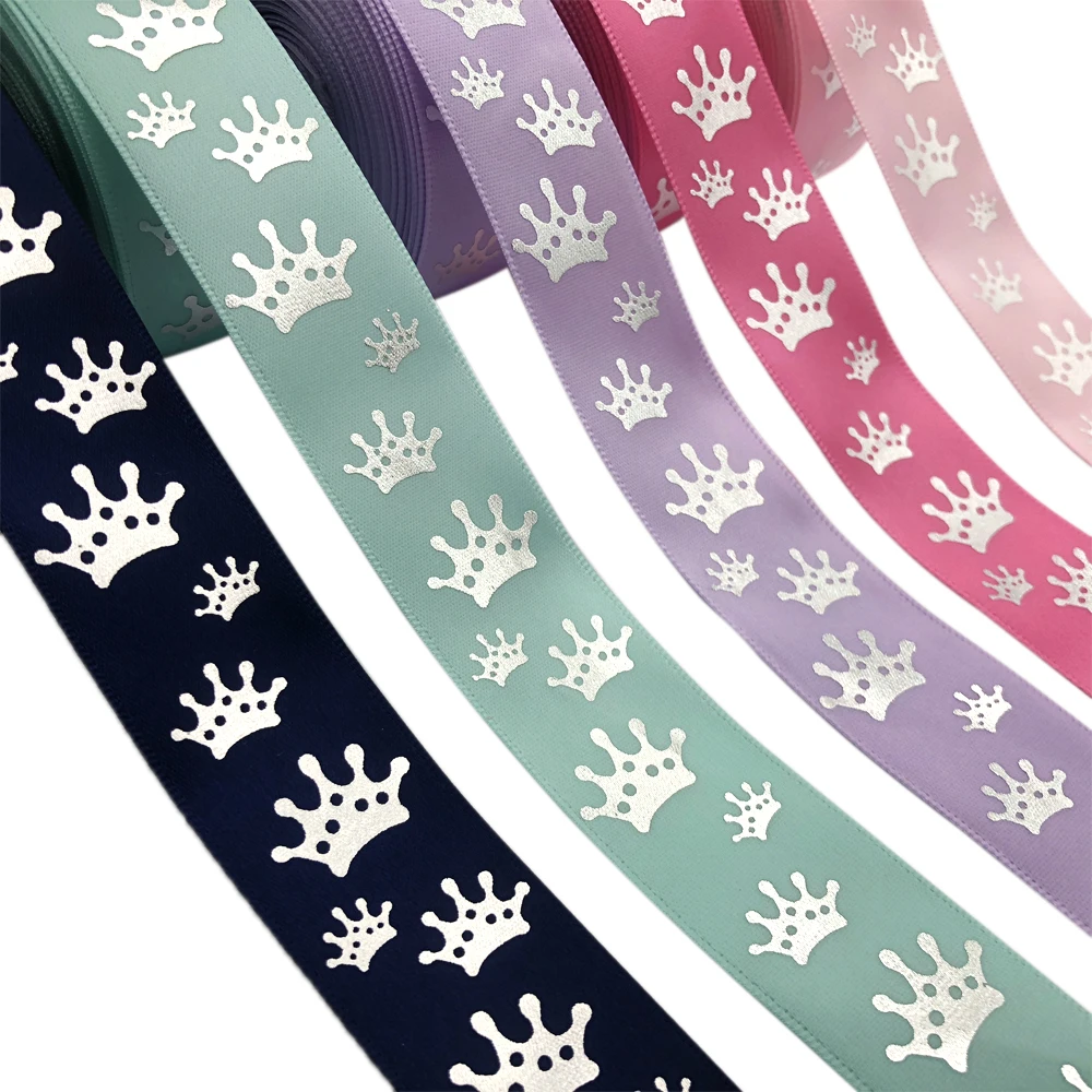 Дэвид Энджи серебряная фольга 1 &quotсеребряная Корона атласной лентой рукоделие