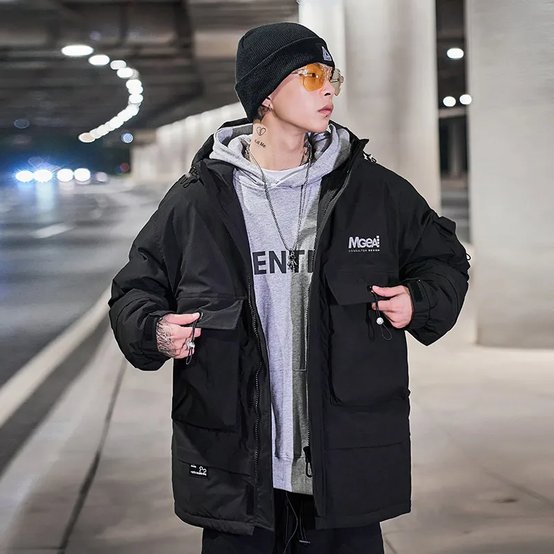 Новый пуховик для мужчин красивая сохраняющая тепло куртка в стиле сафари зимнее