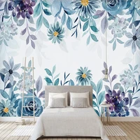 custom photo wallpaper nordic blue tropical plant leaves mural wall cloth living room tv bedroom home decor waterproof sticker