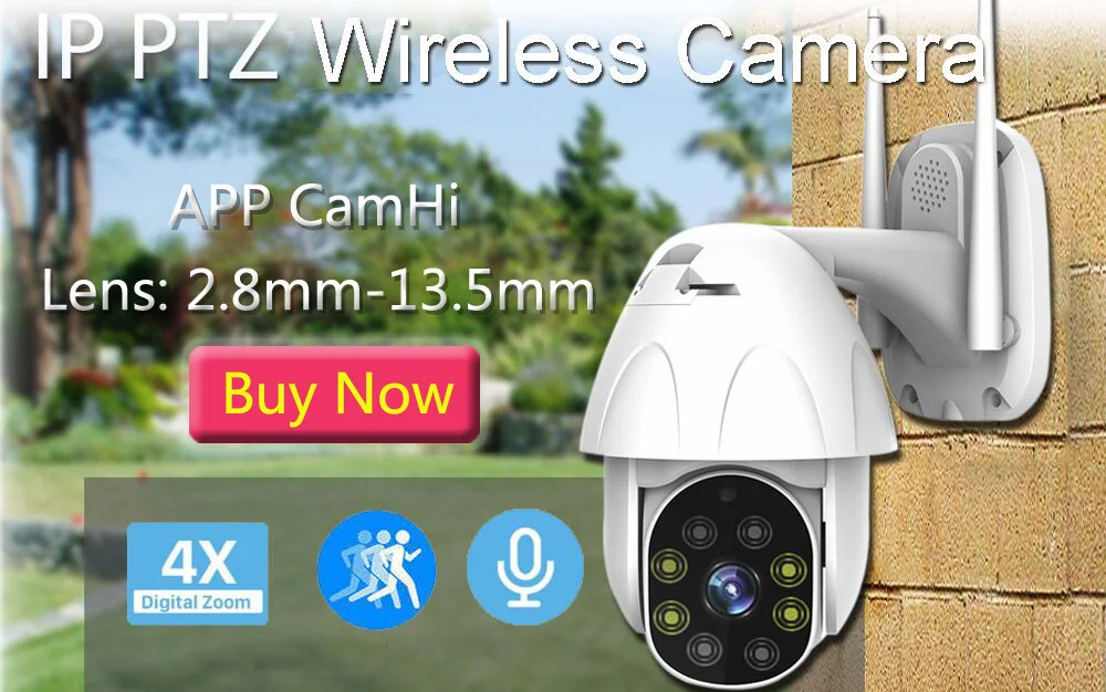 Открытый Wi-Fi PTZ IP Камера 720 P/1080 p Скорость купольная 4xzoom ip-камера видеонаблюдения с поддержкой Wi Камера 2MP ИК Цвет ночного видения двухстороннее аудио облачного хранилища