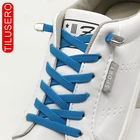 Шнурки эластичные без завязывания 1 пара, простые плоские шнурки с быстрым зажимом для детей и взрослых, унисекс, для ленивых