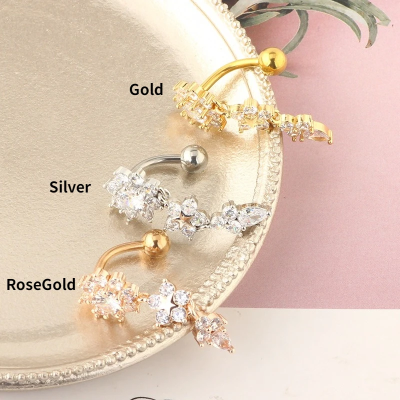 Женское кольцо для пирсинга пупка из нержавеющей стали |