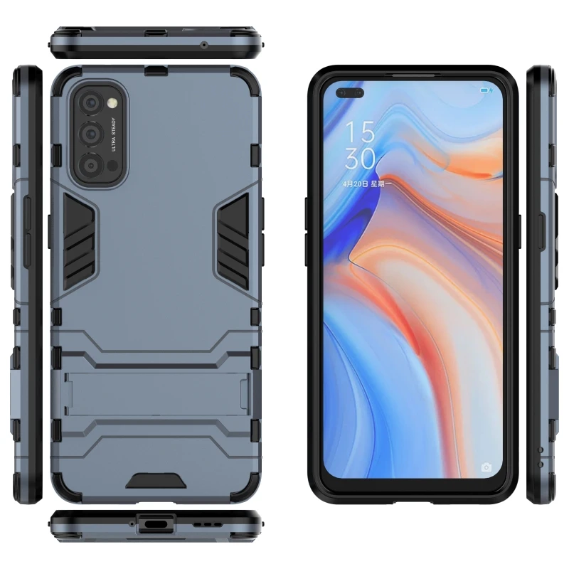 

Hard Armor Case For Oppo Reno 3 Pro 4 A91 A52 A72 A92S Case Plastic Protective Phone Bumper For Oppo Realme X50 Pro 6 Case Cover
