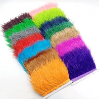 5 10 meter ostrich feathers for dress clothing decorations needlework accessories diy trim ribbon fringe sewing trimmings8 10cm