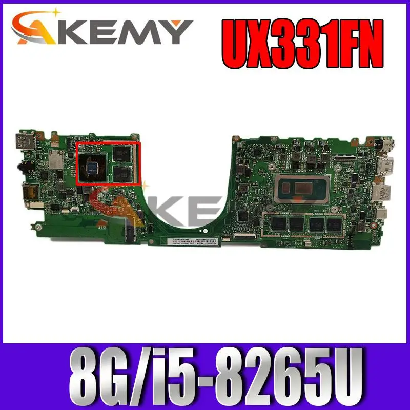 

Akemy For ASUS ZenBook 13 UX331F UX331FN UX331FB U3300F U3100F Laotop Mainboard Motherboard i5-8265U N17S-LG-A1 8G-RAM