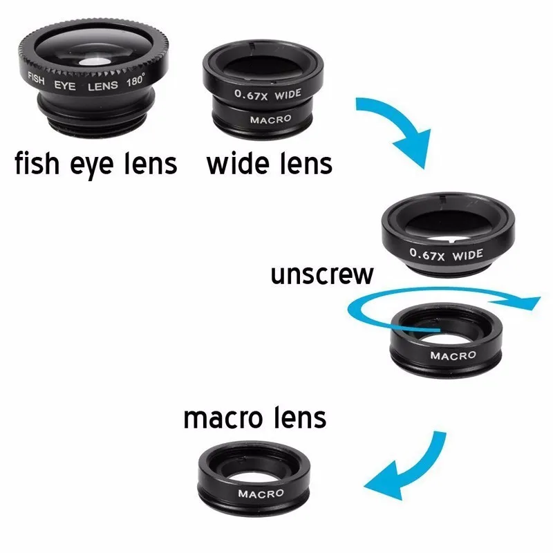 

Fish Eye Lens Wide Angle Macro Fisheye Lens Zoom For Phone Camera Lens Kit