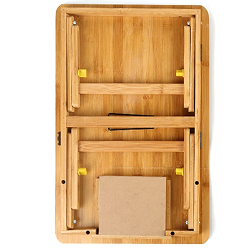 Laptop Desk Table Adjustable Phoebe Bamboo Foldable Breakfast Serving Bed Tray with Tilting Top Drawer,Lazy Table