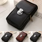 Универсальная забавная Мужская поясная сумка в стиле ретро, двухъярусная Сумочка для сотового телефона, нагрудной кошелек