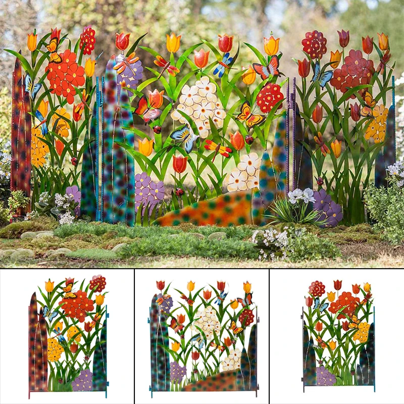 

Садовый Забор нержавеющий железный барьер цветок металлическое ландшафтное ограждение декоративная рамка для наружного внутреннего двор...