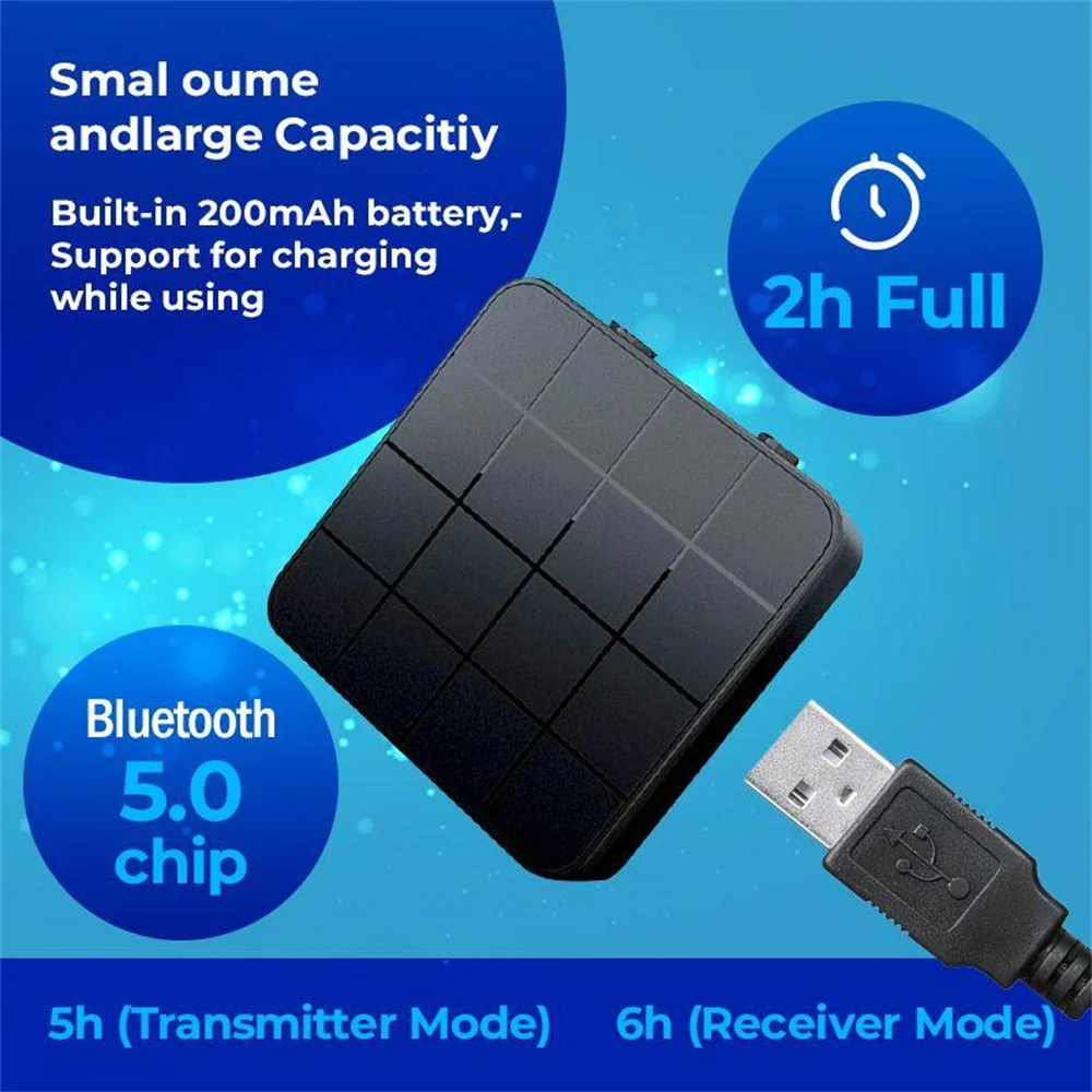 Bluetooth 5 0 Audio Receiver Transmitter AUX RCA 3.5MM Jack Stereo Music Wireless Adapter USB Dongle For Car TV PC Headphone |