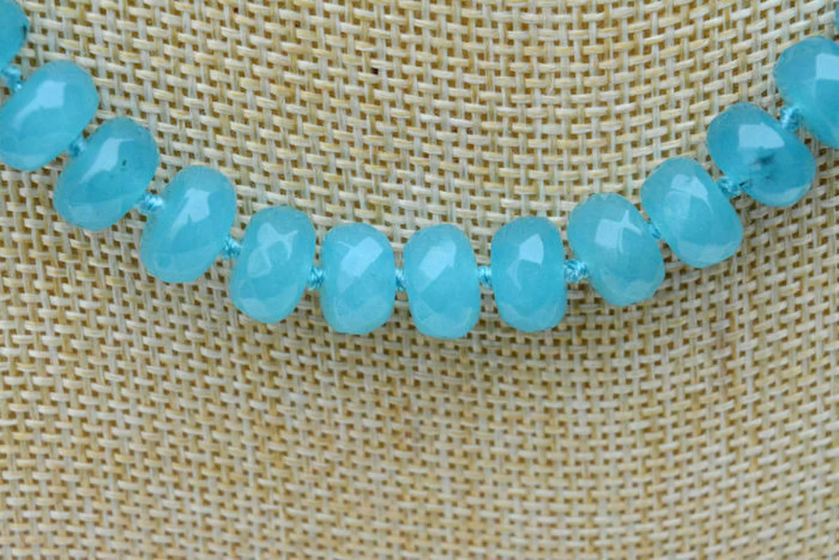 Красивое Ожерелье из бразильских аквамариновых бусин с гранеными счетами 6x10 мм 18