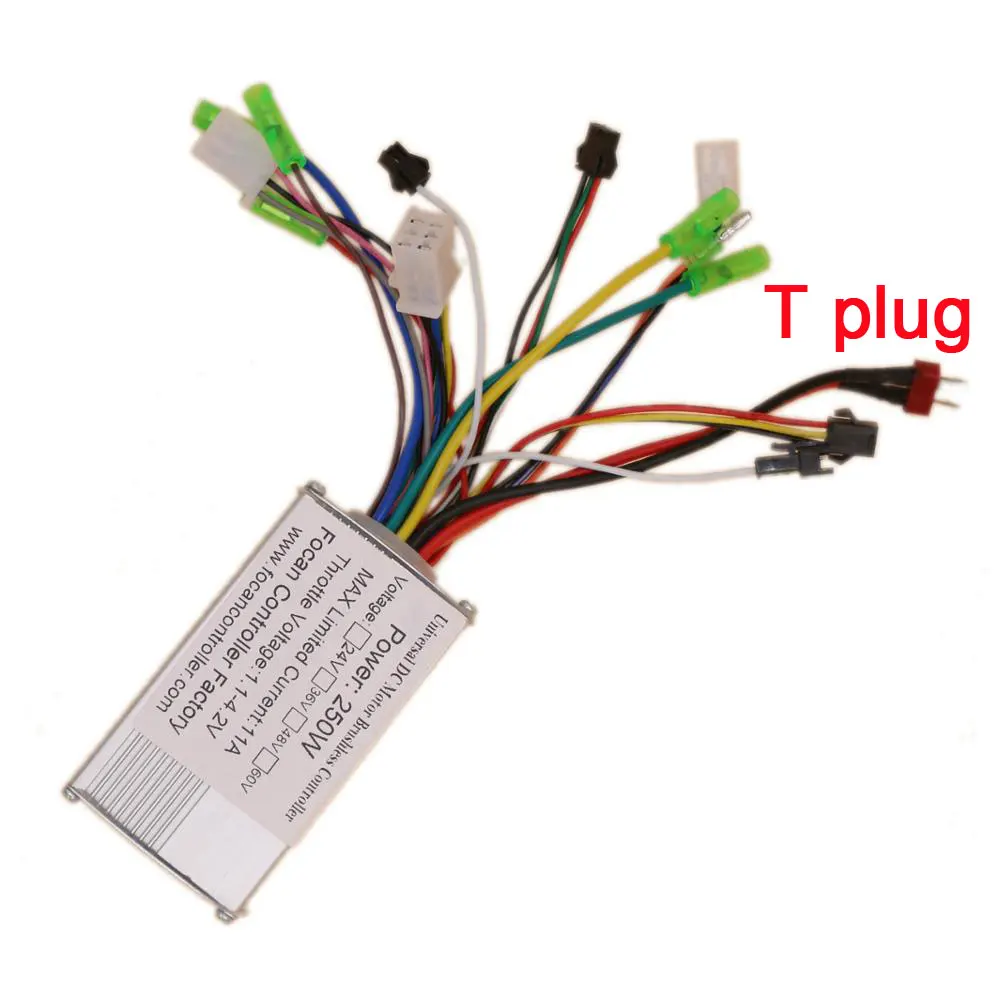 

FOCAN 24V 36V 250W Brushless Speed Controller for Scooter E-bike Electric Motor with T power plug