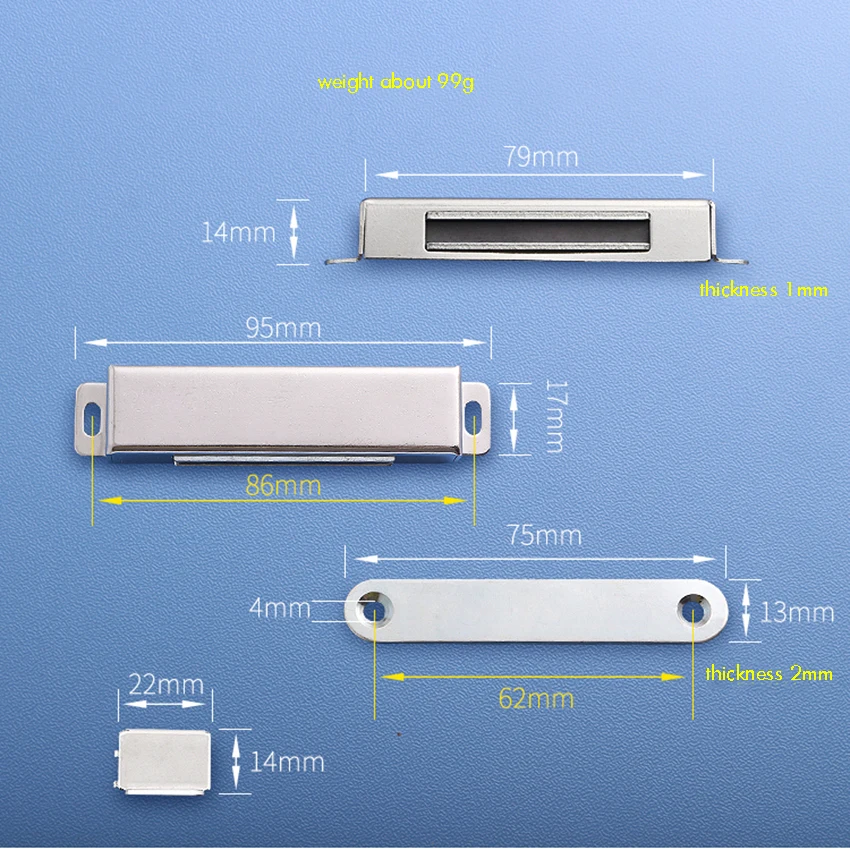 Большой магнитный дверной захват 95 мм Магнитные защелки из нержавеющей стали для