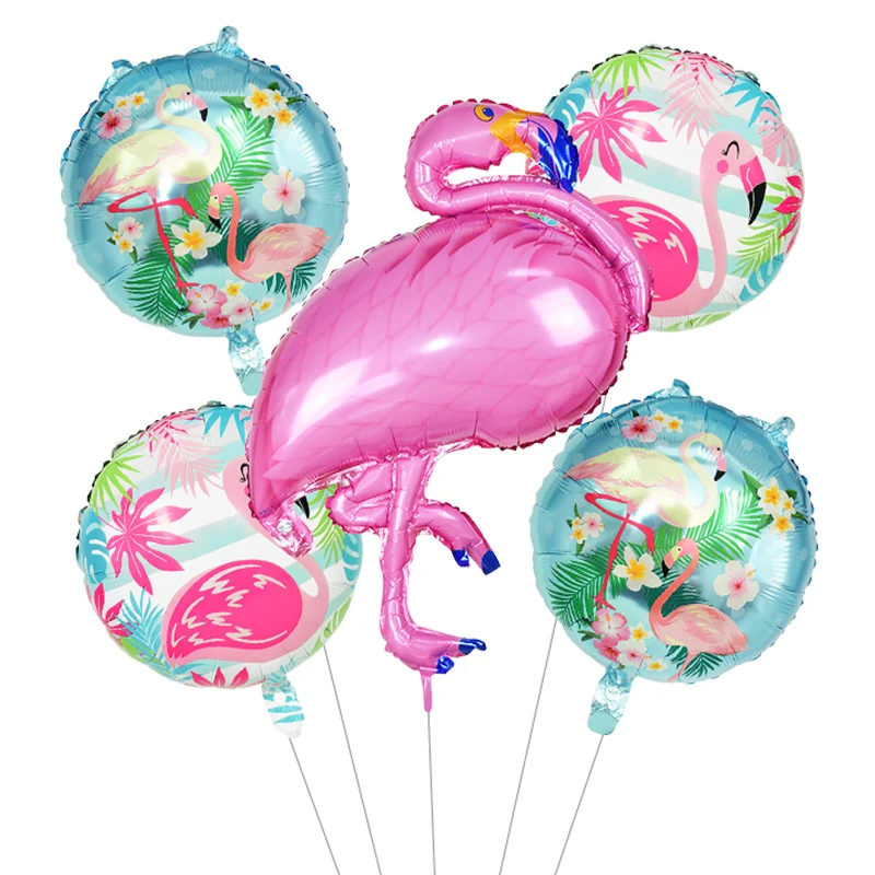 

5Pcs/set Hawaii Flamingo Balloon Pineapple Helium Foil Balloons Hawaiian Summer Tropical Birthday Party Wedding Decorations