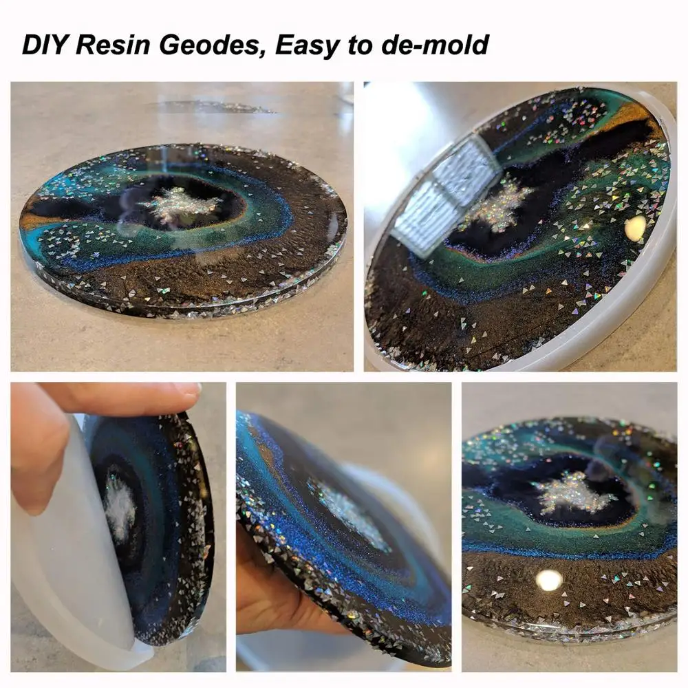 Large Epoxy Resin Mold Silicone Round Square Coaster Molds Polymer Clay For Crafts Jewerly Soap Making Cake Decorating | Дом и сад