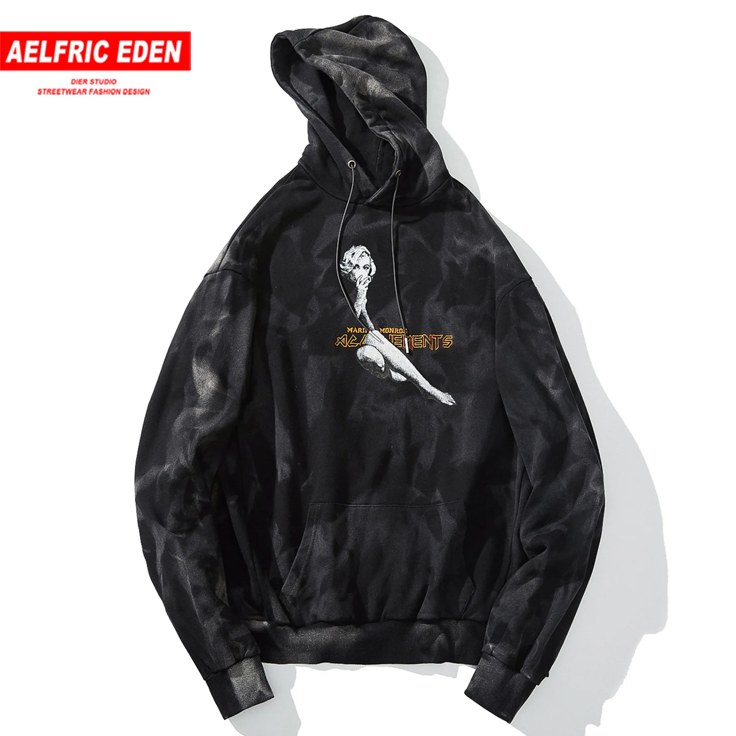 Мужская толстовка с капюшоном Aelfric Eden хлопковая флисовая в стиле хип-хоп эффектом