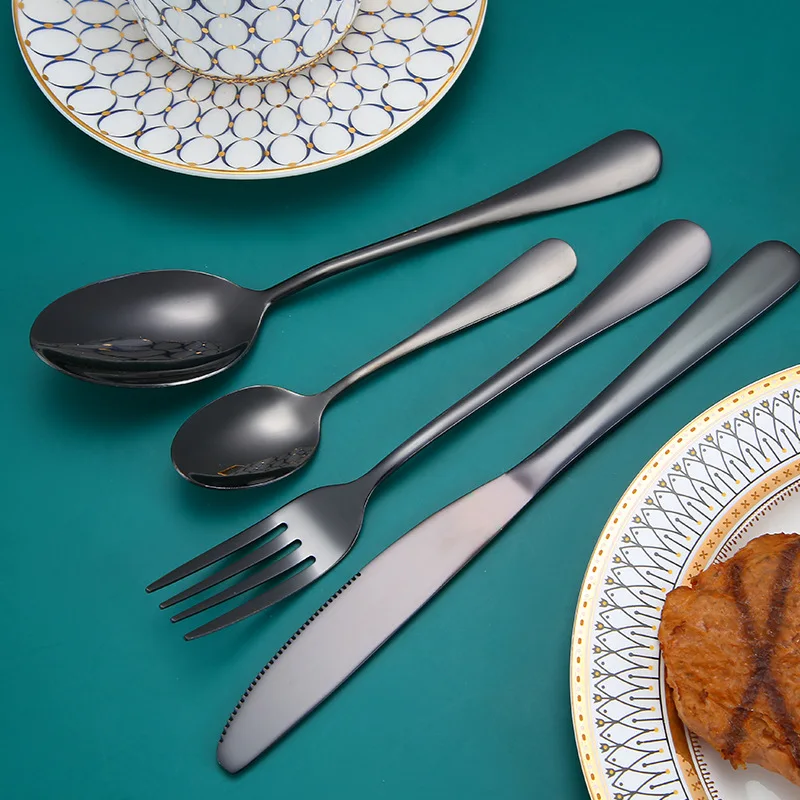 

Stainless Steel Knife and Fork Spoon Steak Knives and Forks Suit Western Tableware