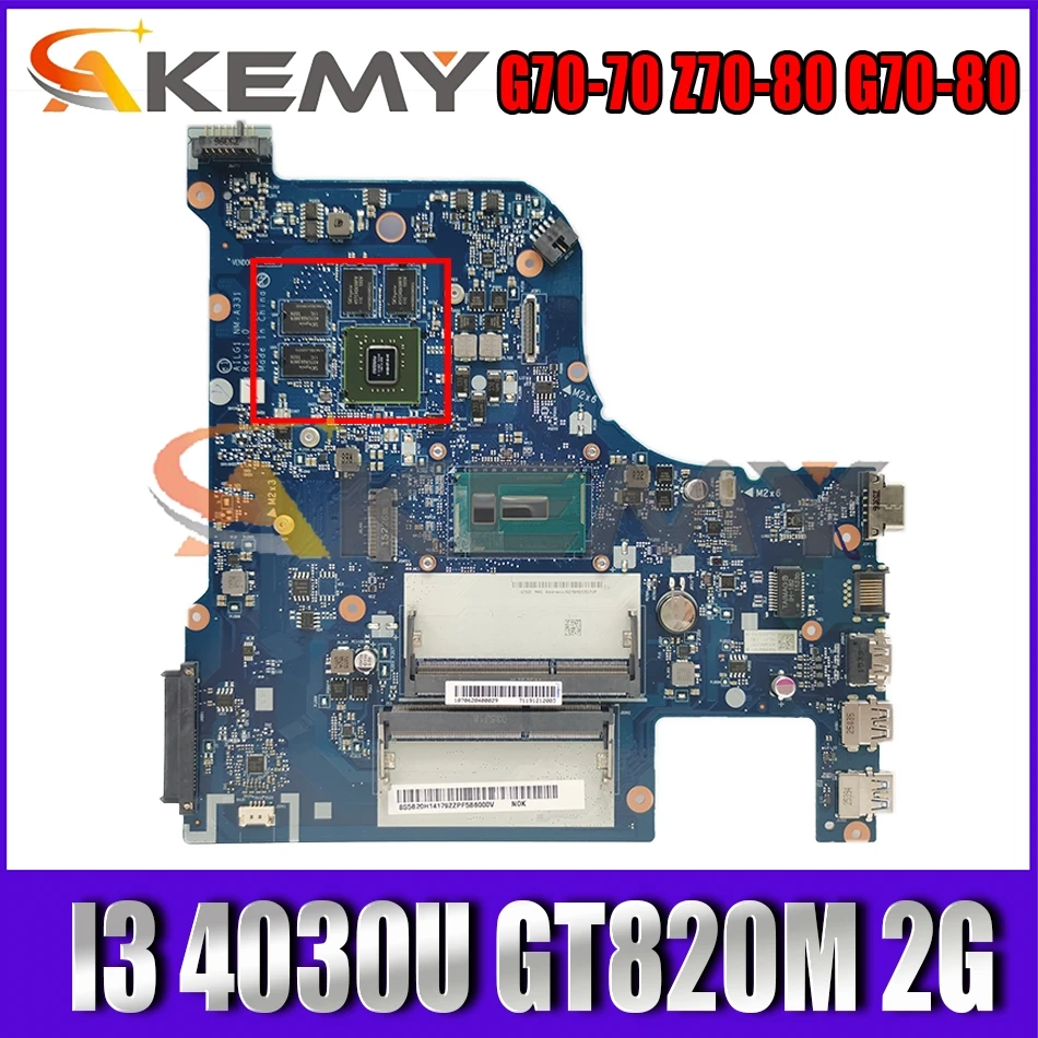 Akemy AILG1 NM A331 материнская плата для ноутбука Lenovo G70 70 Z70 80 Материнская процессор I3 4030U