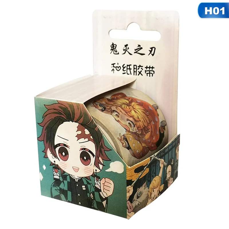 

Anime Demon Slayer Kimetsu No Yaiba Decoration Masking Tape Demon Slayer Washi Paper Tape Adhesive DIY Scrapbooking Sticker