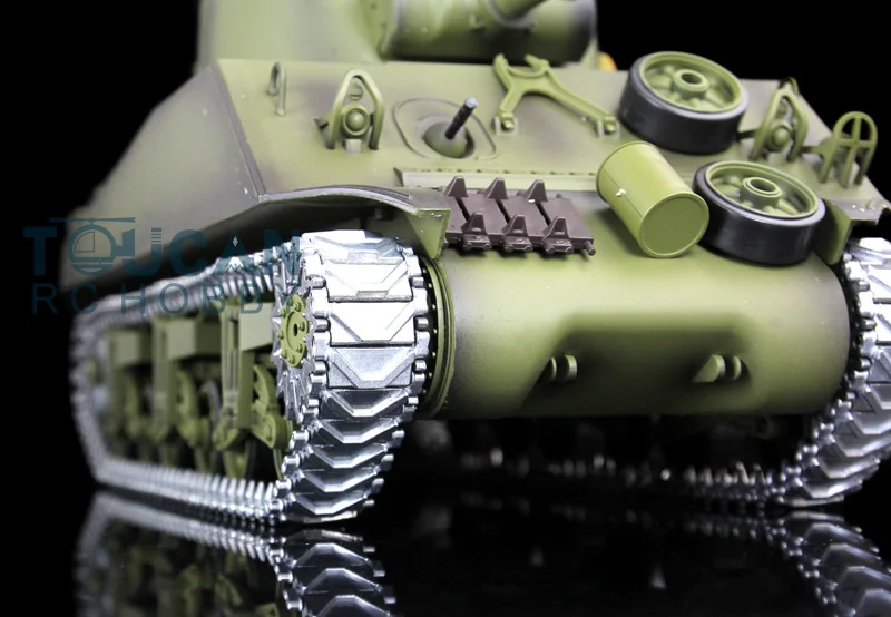 

1/16 6.0 Heng Long M4A3 Sherman RC Tank 3898 360Turret Metal Track Barrel Recoil TH17066-SMT4